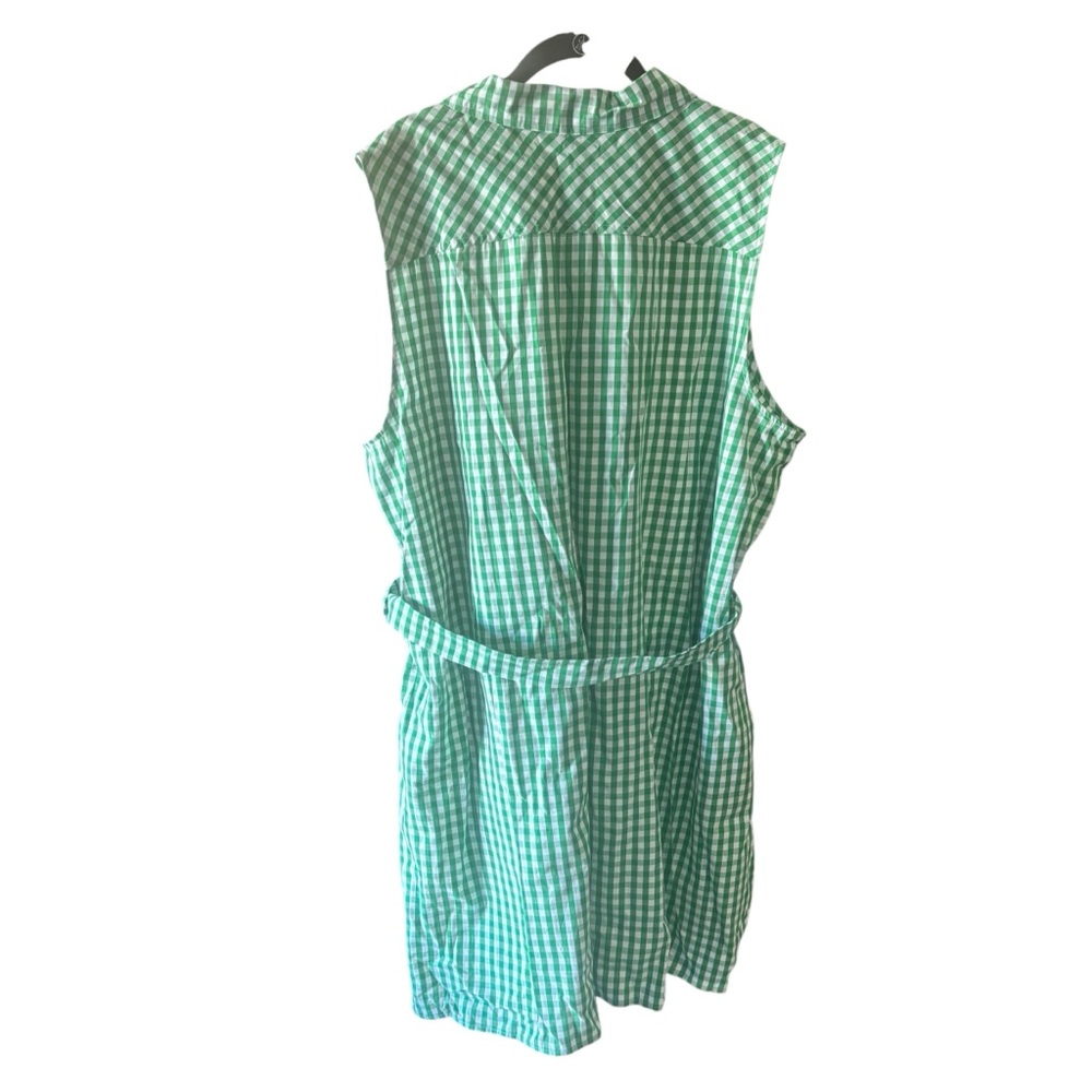 🌴TOMMY HILFIGER CHECKED BUTTON DOWN SLEEVELESS TIE FRONT SHIRT DRESS NWT - Picture 9 of 11
